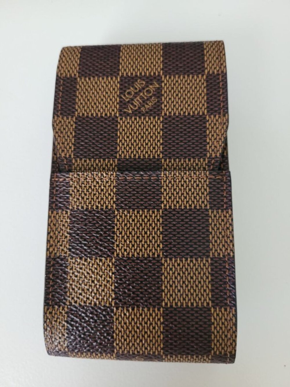 Vintage Authentic Louis Vuitton Damier Ebene Cigarette Case Brown made in France
